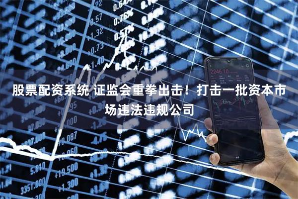 股票配资系统 证监会重拳出击！打击一批资本市场违法违规公司
