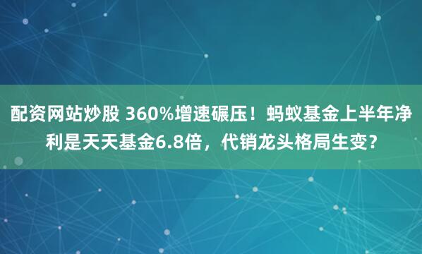 配资网站炒股 360%增速碾压！蚂蚁基金上半年净利是天天基金6.8倍，代销龙头格局生变？